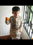 Panda in the woods Print Pure Satin Kurta Pajama Set - Funny Bones Clothings