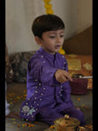 Pearls embedded Waterlife Pure Muslin Silk Koti Kurta Pajama Set - Funny Bones Clothings