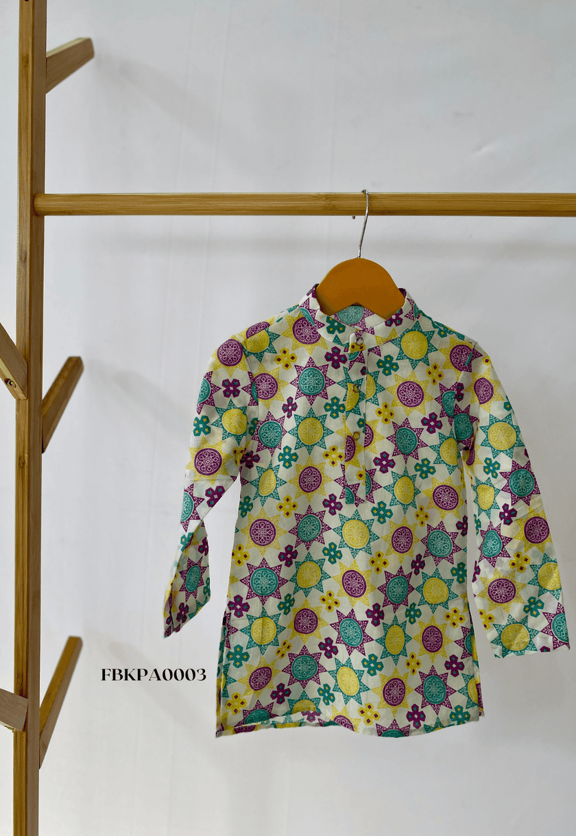 Pure Cotton Printed Kurta Pajama Set KPA003 - Funny Bones Clothings