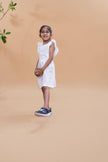 Pure White Above Knee Length Dress - Funny Bones Clothings