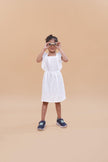 Pure White Above Knee Length Dress - Funny Bones Clothings