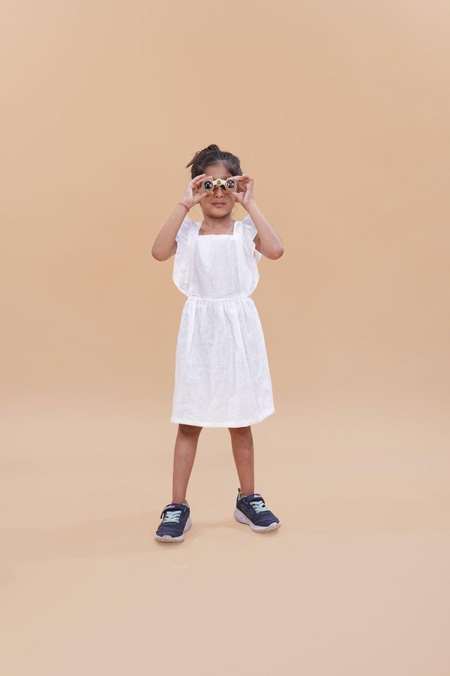 Pure White Above Knee Length Dress - Funny Bones Clothings