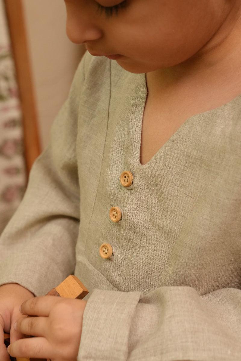 PureEase Pure Linen Co-ord - Beige Colour - Funny Bones Clothings