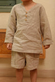 PureEase Pure Linen Co-ord - Beige Colour - Funny Bones Clothings