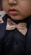 Pyiramid Print Blazer with Pintex Shirt and Black Cotton PantSet with Complimentory Bow - Funny Bones Clothings