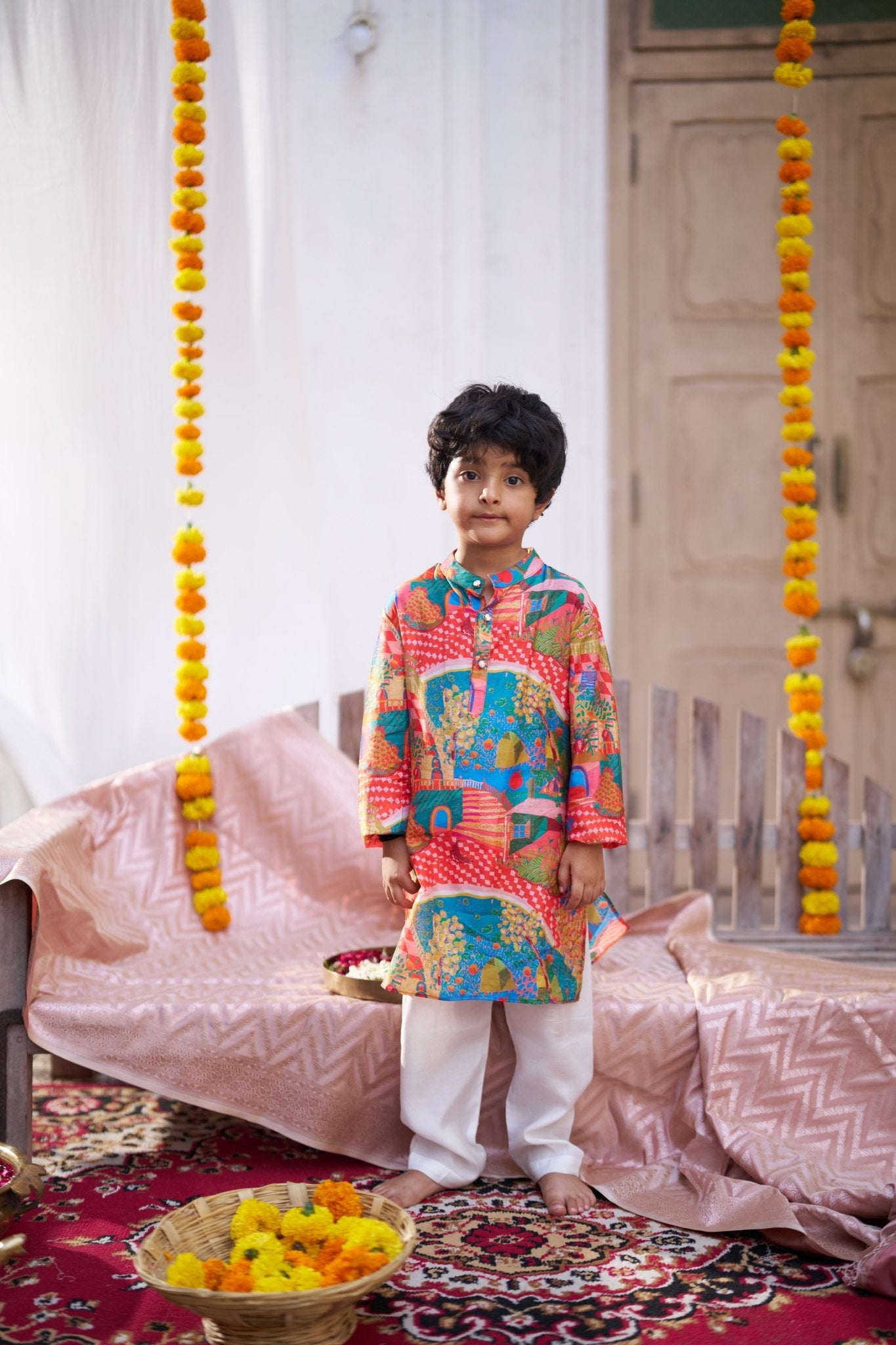 Rang Mahal Pure Muslin Silk Kurta Pajama Set - Funny Bones Clothings
