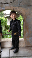 Royal Elephant Work Premium Satin Jodhpuri Open Jacket with Kurta Pajama Set - Funny Bones Clothings