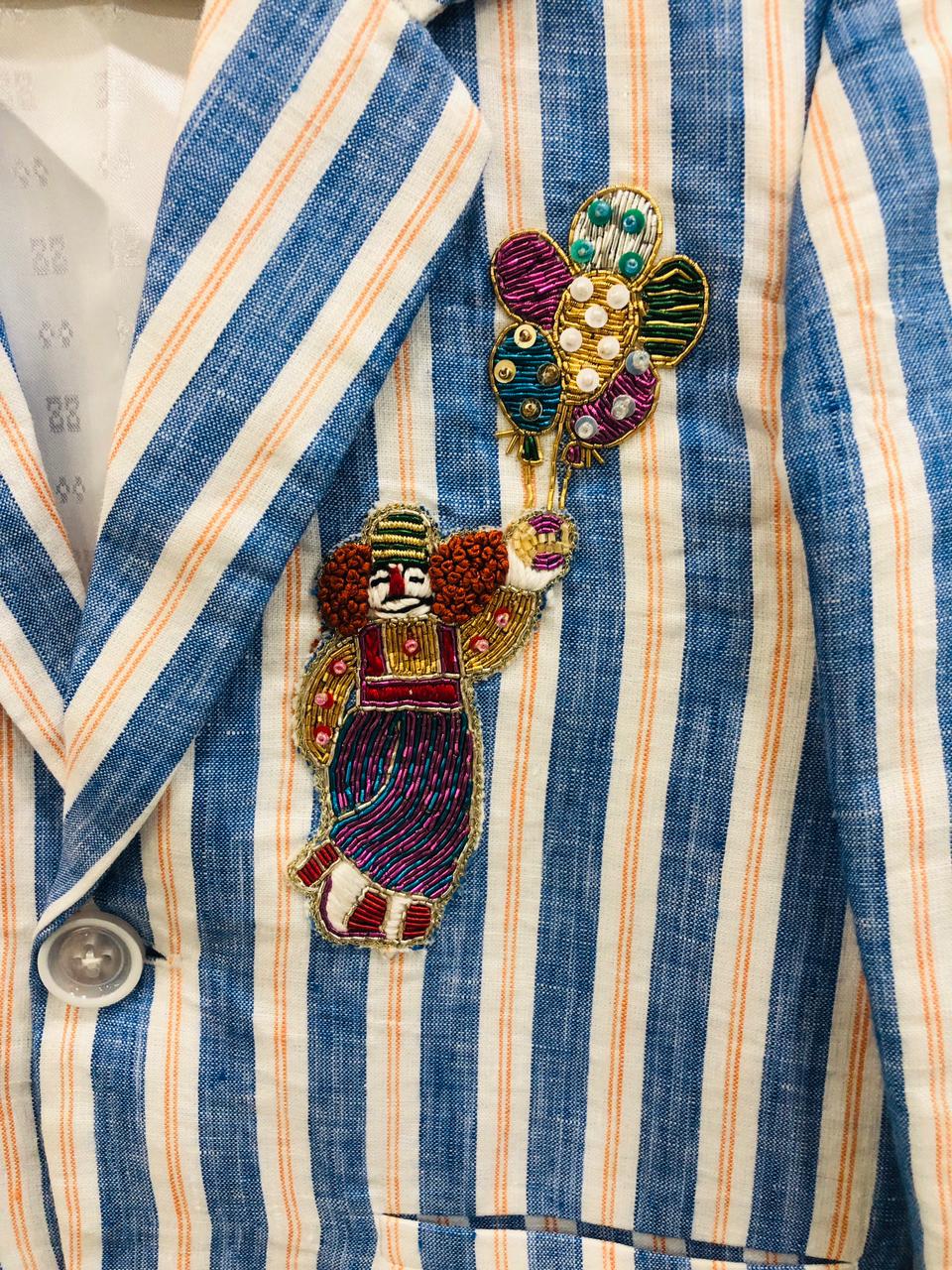 Serene Stripes Carinval Themed Blazer set - Funny Bones Clothings