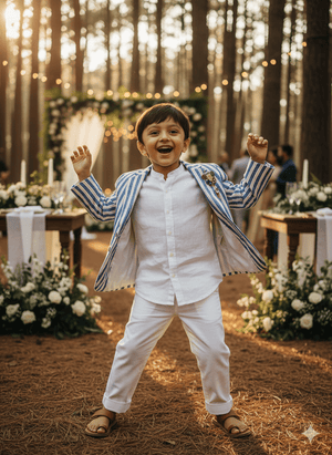 Serene Stripes Carinval Themed Blazer set - Funny Bones Clothings