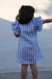 Serene Stripes Pure Linen Dress - Funny Bones Clothings