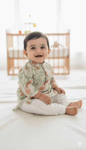 Sherwood Tales Pure Bamboo Muslin Cotton Kurta Pajama Set - Funny Bones Clothings