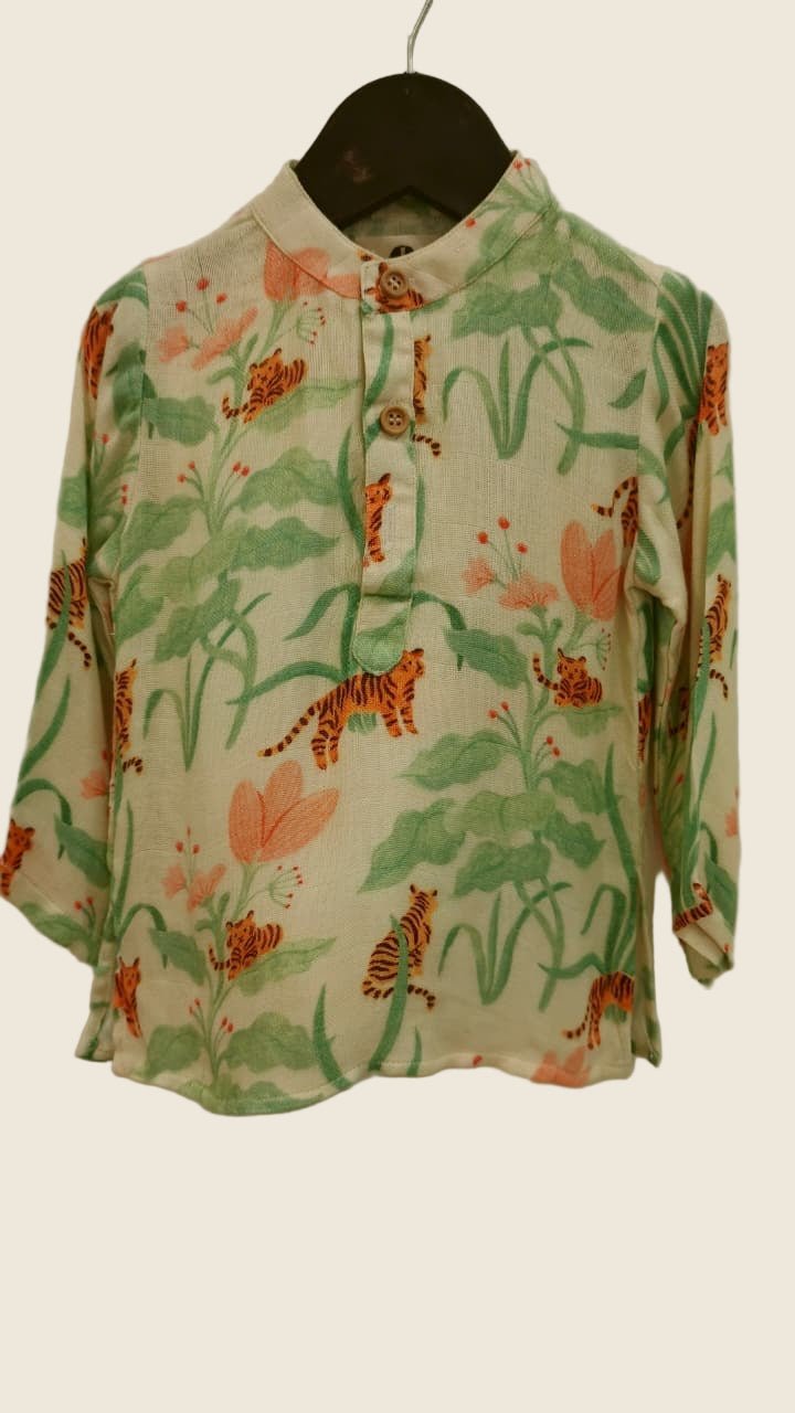Sherwood Tales Pure Bamboo Muslin Cotton Kurta Pajama Set - Funny Bones Clothings