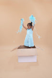 Sky Blue Pure Linen Sleeveless Dress - Funny Bones Clothings