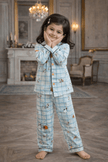 Snoopy's world checks Premium Italian Cotton Night Suit - Funny Bones Clothings