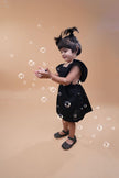 Solid Black above knee Length Dress - Funny Bones Clothings