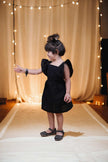 Solid Black above knee Length Dress - Funny Bones Clothings