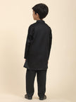 Solid Black Pure Premium Cotton Kurta and Pajama Set - Funny Bones Clothings