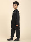 Solid Black Pure Premium Cotton Kurta and Pajama Set - Funny Bones Clothings