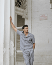 Solid Colour Pure Linen Co-ord Sets - Light Grey - Funny Bones Clothings