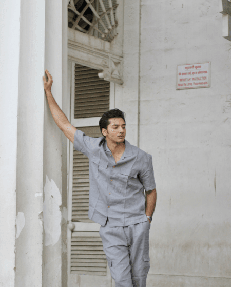 Solid Colour Pure Linen Co-ord Sets - Light Grey - Funny Bones Clothings