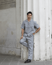 Solid Colour Pure Linen Co-ord Sets - Light Grey - Funny Bones Clothings