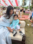 Solid Sky Blue Pure Linen Bandgala Blazer with White Kurta Pajama Set - Funny Bones Clothings