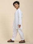 Solid White Pure Premium Cotton Kurta and Pajama Set - Funny Bones Clothings