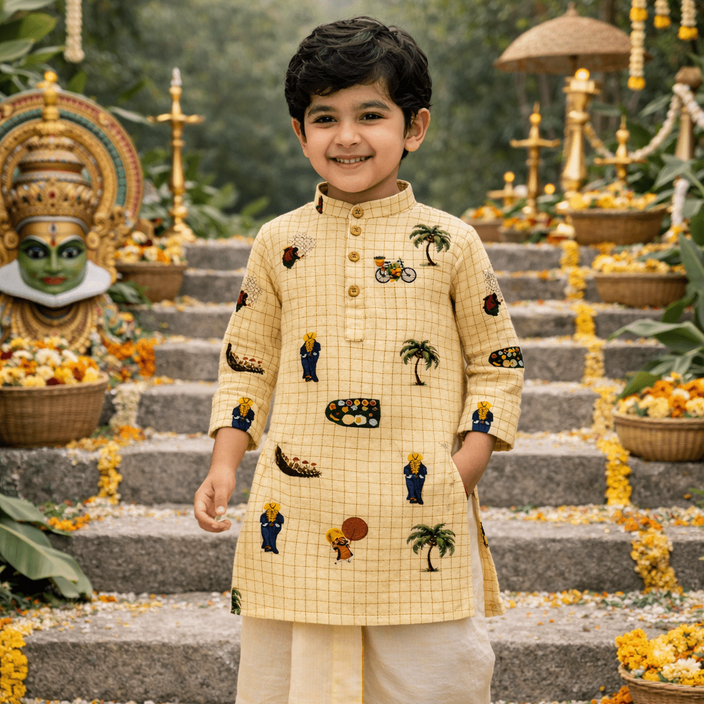 South Themed Premium Linen Kurta Only - Funny Bones Clothings
