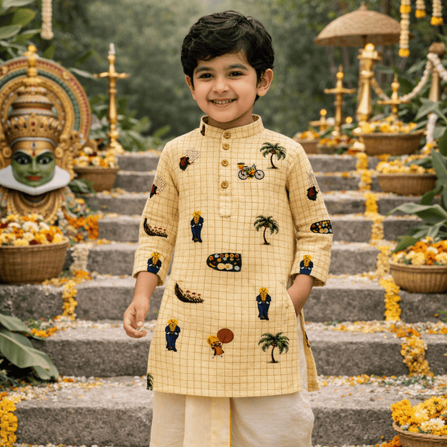 South Themed Premium Linen Kurta Only - Funny Bones Clothings