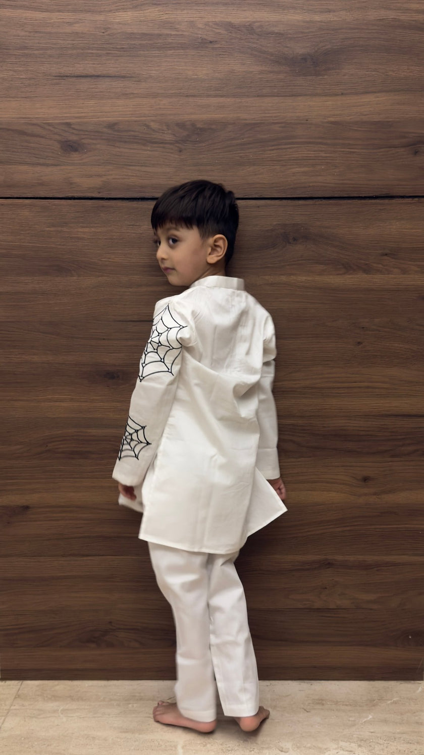 Spiderman Themed Pure Cotton Kurta Pajama Set - Funny Bones Clothings