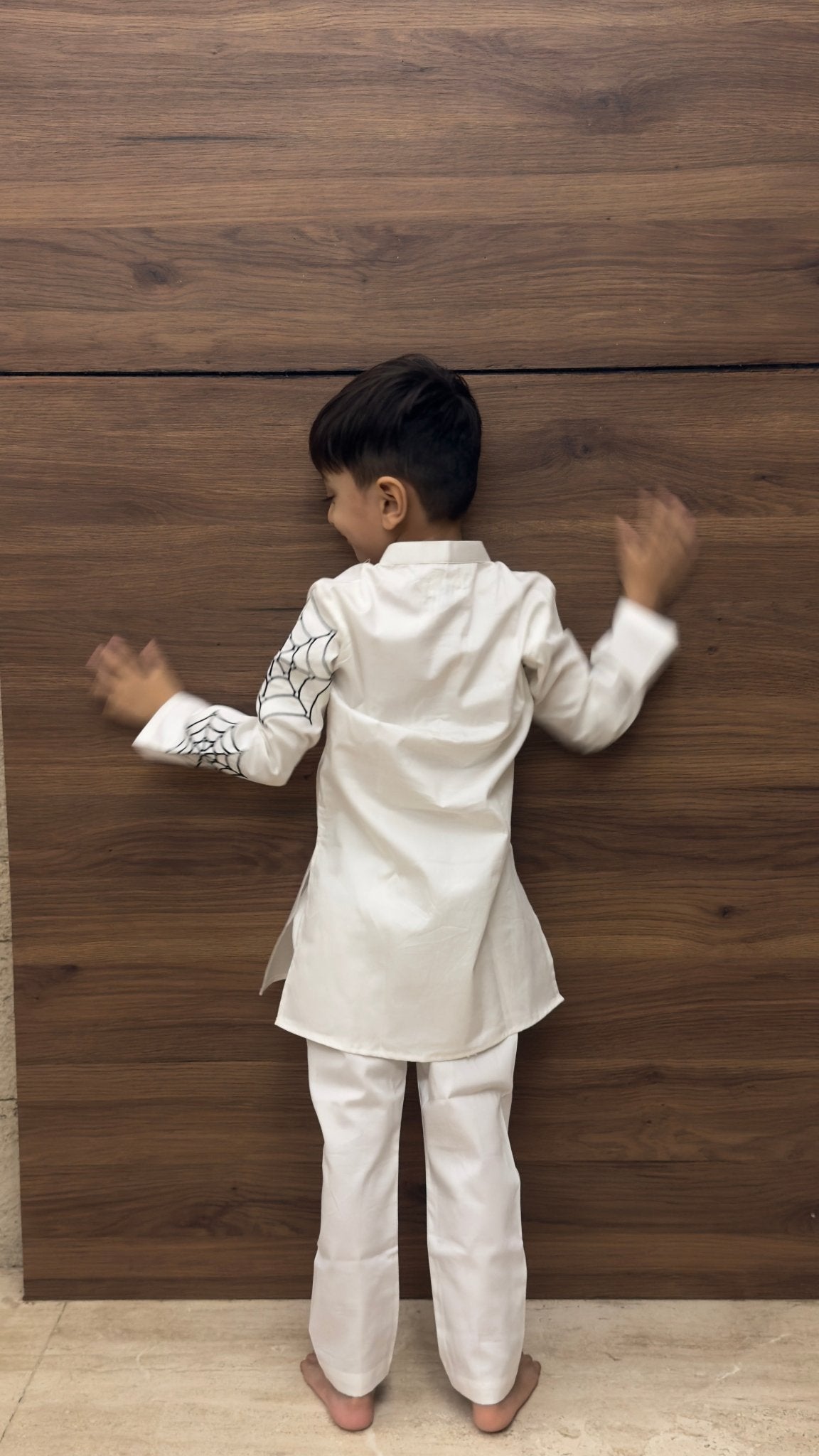 Spiderman Themed Pure Cotton Kurta Pajama Set - Funny Bones Clothings