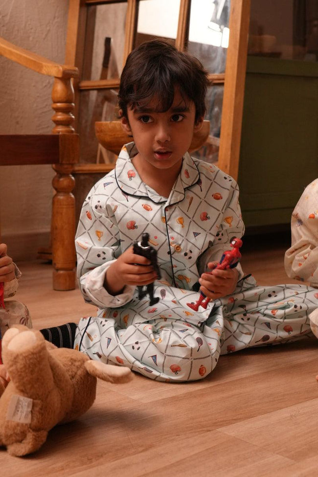 Sports Inspired Premium Italian Cotton Night Suit - Funny Bones Clothings