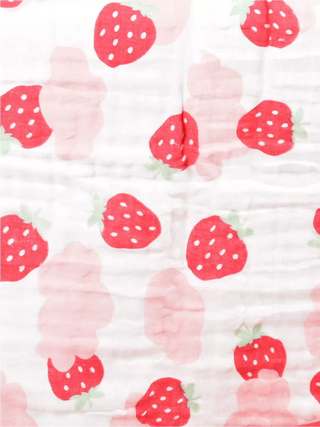 Strawberry Print 100% Soft Cotton Muslin Blanket (Pack of 1) - Funny Bones Clothings