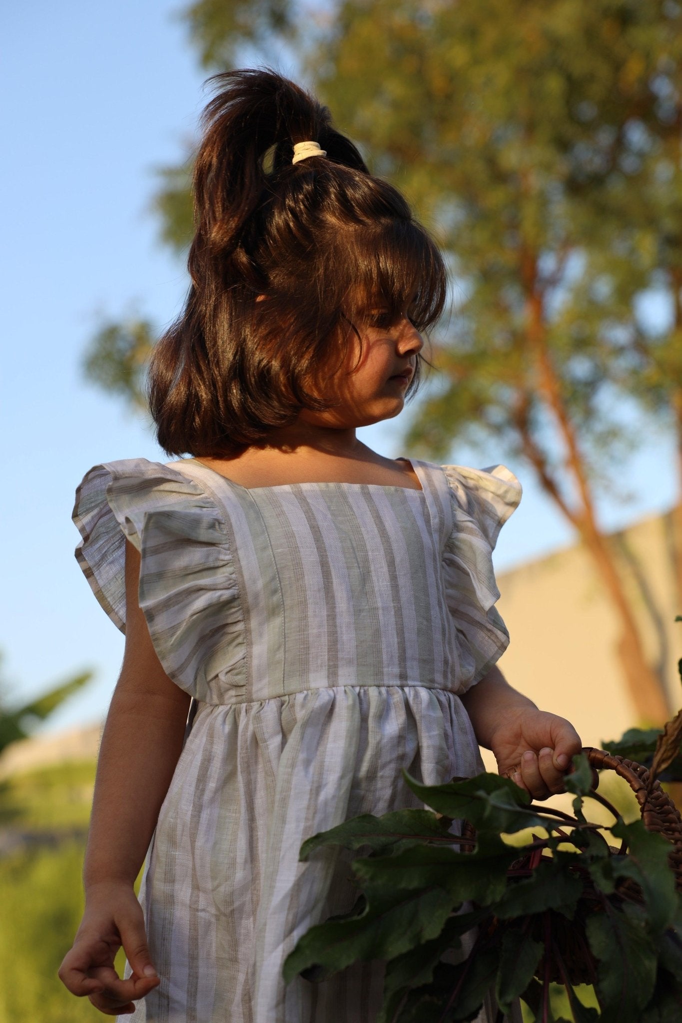 Striped Pure Linen Dress - Funny Bones Clothings