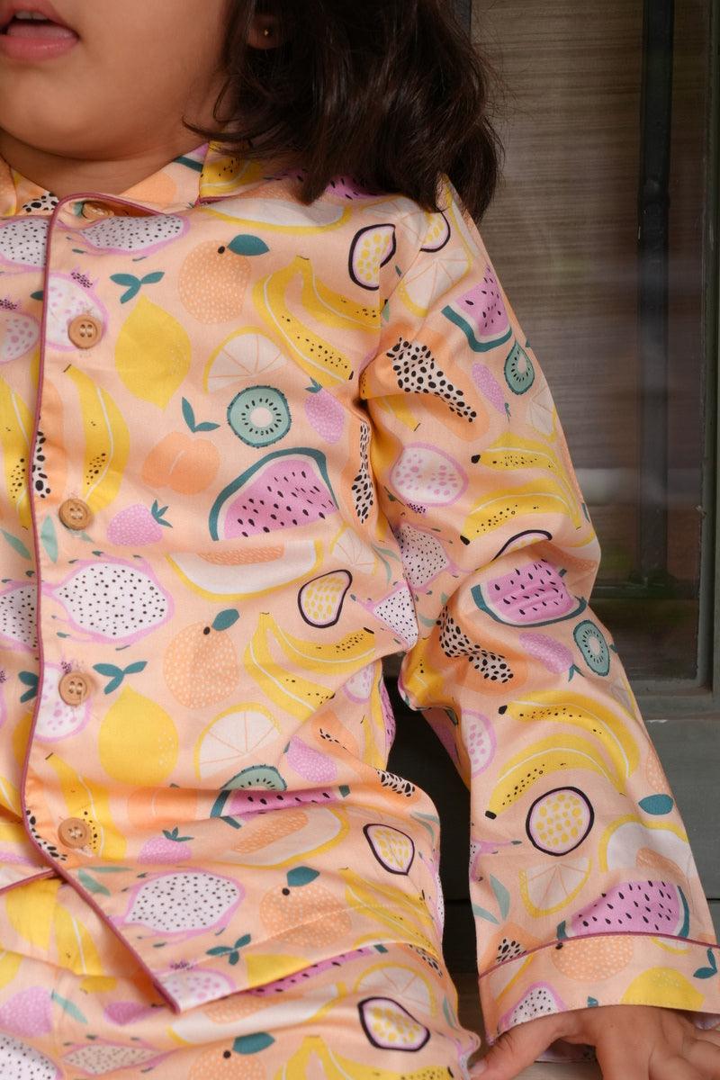 Summer Fruits Inspired Premium Italian Cotton Night Suit - Funny Bones Clothings