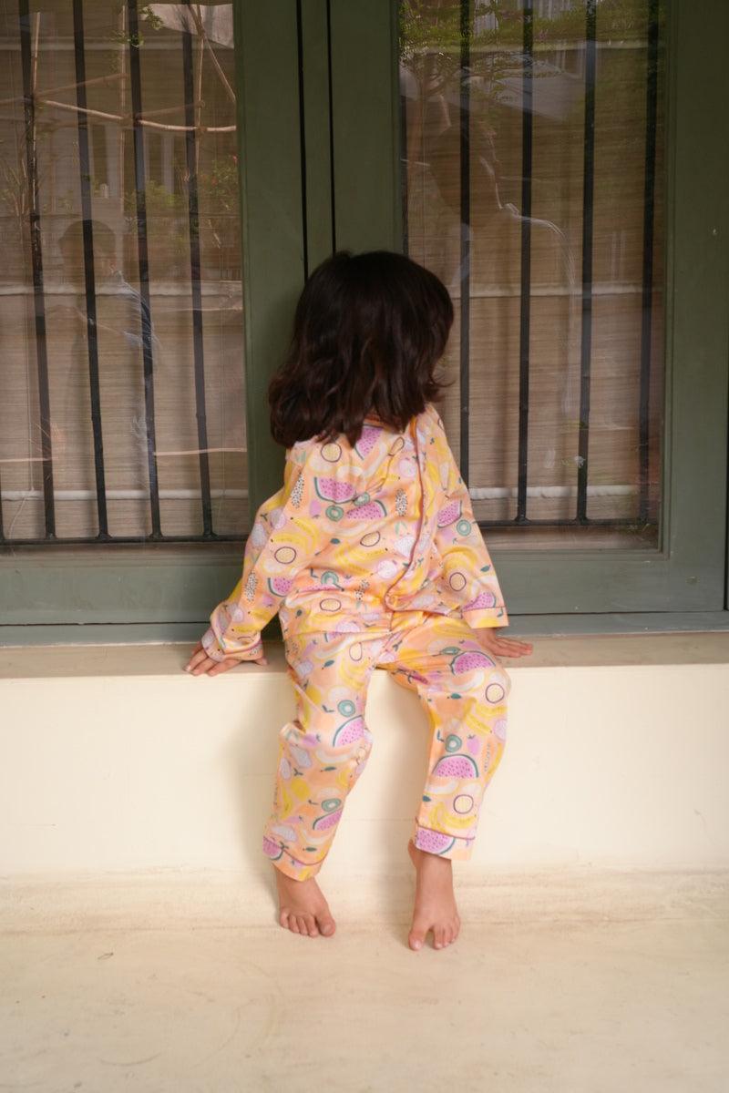 Summer Fruits Inspired Premium Italian Cotton Night Suit - Funny Bones Clothings