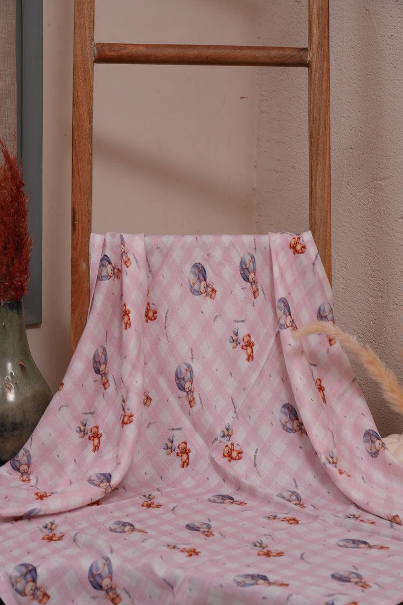 Teddy and The Air Themed Bamboo Muslin Cotton Blanket - Funny Bones Clothings