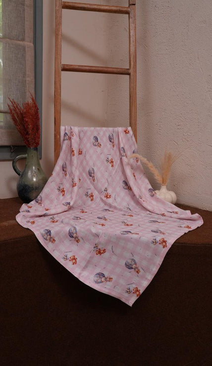 Teddy and The Air Themed Bamboo Muslin Cotton Blanket - Funny Bones Clothings