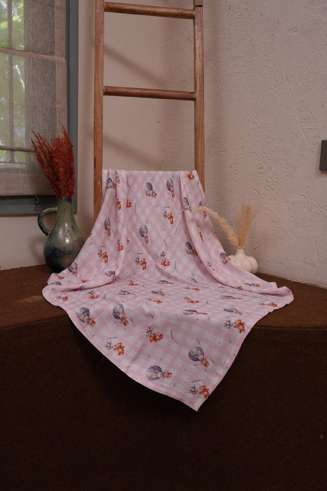 Teddy and The Air Themed Bamboo Muslin Cotton Blanket - Funny Bones Clothings