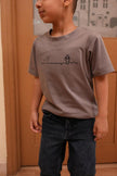 Tencel™ Fabric Dino Walking in Forest Themed Embroidered Half Sleeves T-Shirt - Funny Bones Clothings