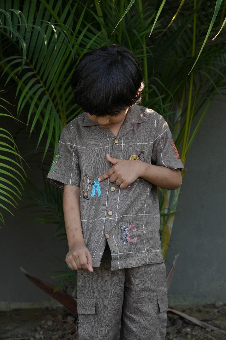 The Acorn Alphabet Edit Handwork Premium Linen Coord Set - Funny Bones Clothings