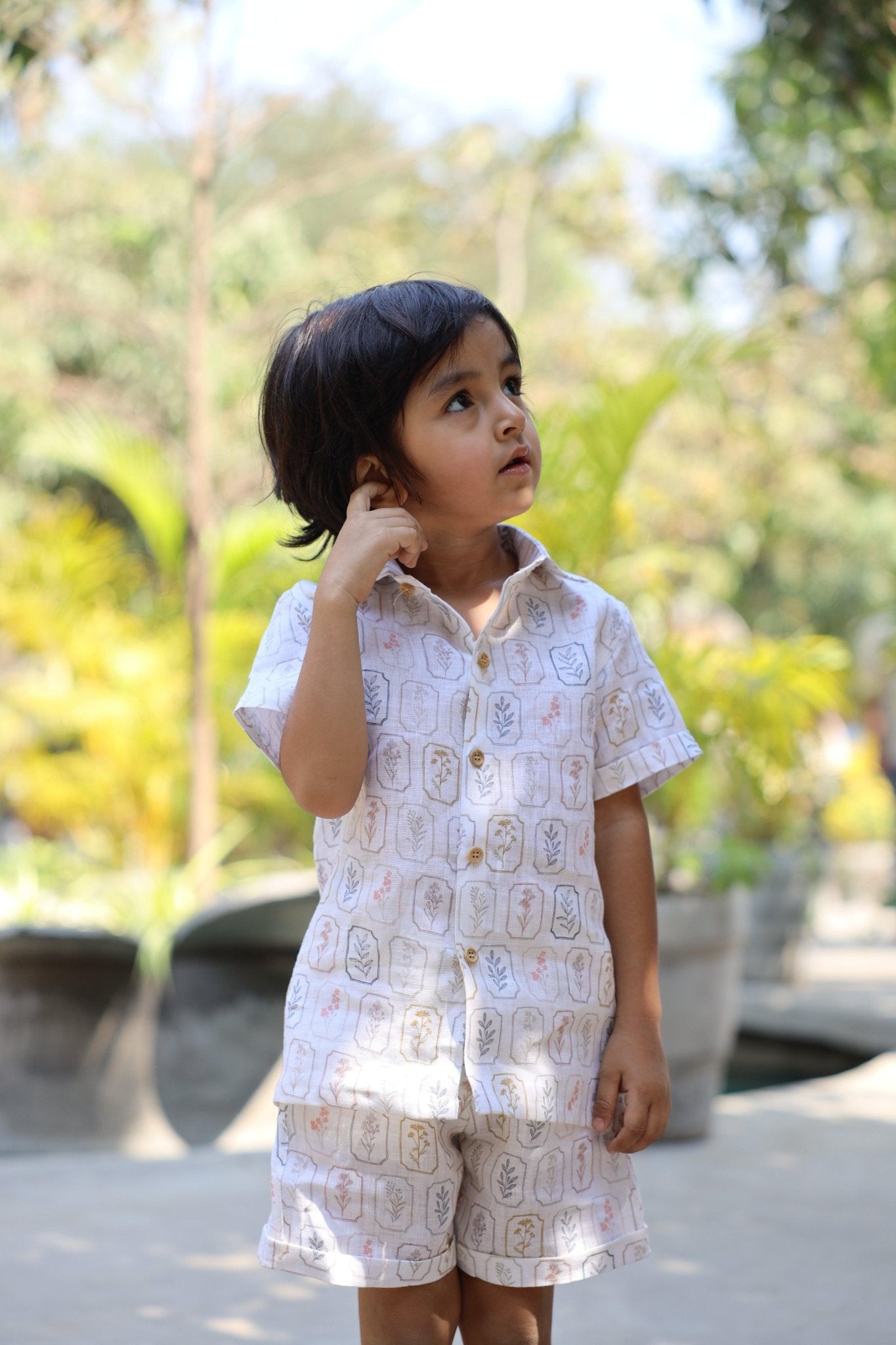The Arbor Essence Print Pure Linen Coord Sets - Funny Bones Clothings