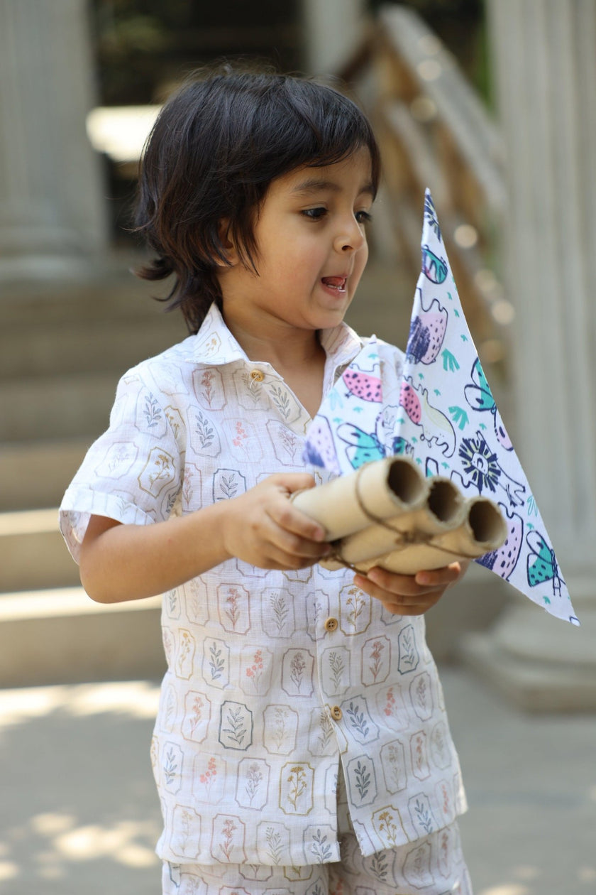 The Arbor Essence Print Pure Linen Coord Sets - Funny Bones Clothings