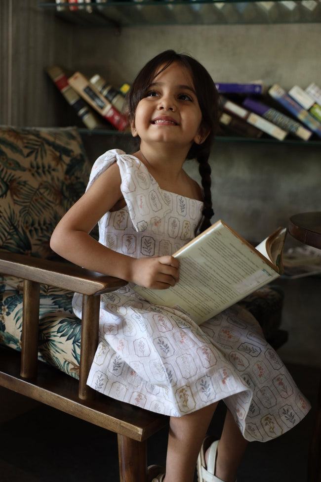 The Arbor Essence Print Pure Linen Dress - Funny Bones Clothings