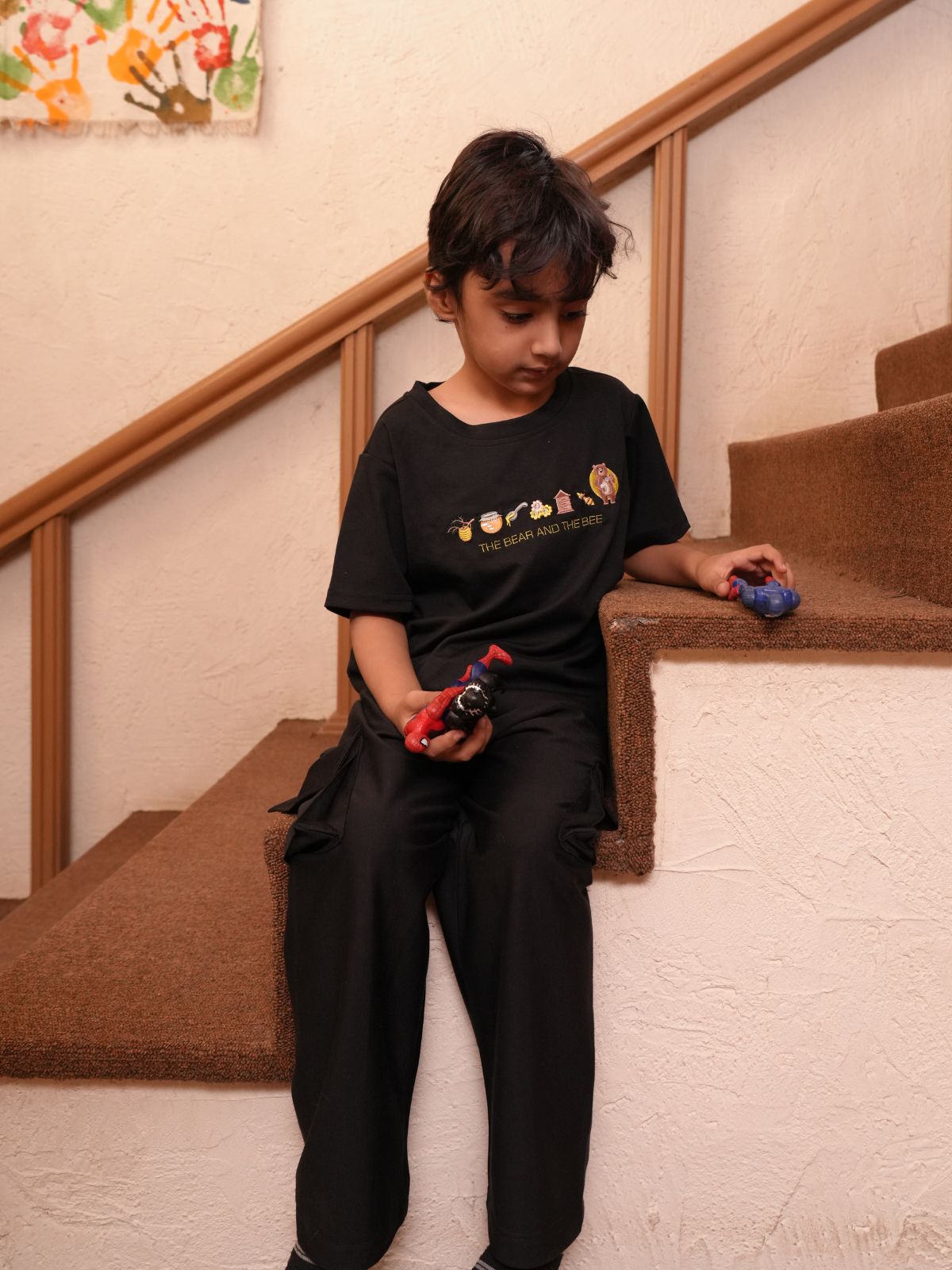 The Bear and The Bear Embriodered Pure Tencel T Shirt and Joggers Coord Sets - Funny Bones Clothings
