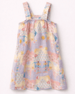 The Dreamy Sea Life Print Premium Linen Dress With Rosette - Funny Bones Clothings