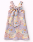 The Dreamy Sea Life Print Premium Linen Dress With Rosette - Funny Bones Clothings