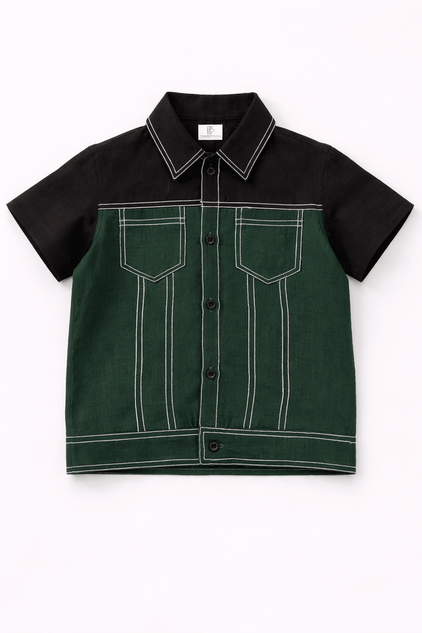 The Emerald Shadow Premium Linen Coord Set - Funny Bones Clothings