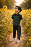 The Emerald Shadow Premium Linen Coord Set - Funny Bones Clothings
