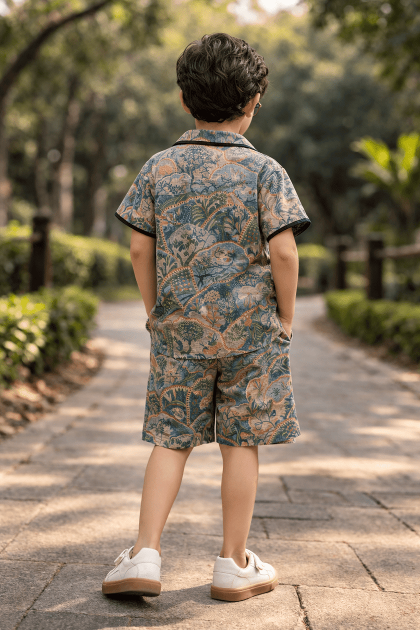 The Entricing Jungle Themed Pure Linen Coord Set - Funny Bones Clothings